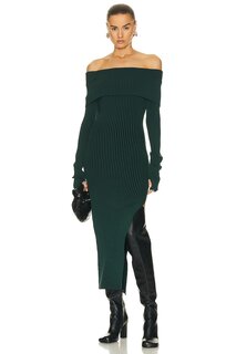 Платье миди Nicholas Nita Plaited Off Shoulder, цвет Alpine &amp; Black