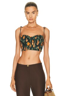 Топ Agua By Agua Bendita Moringa Cropped, цвет Sabanero