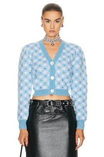 Кардиган Alessandra Rich Long Sleeve, цвет Light Blue