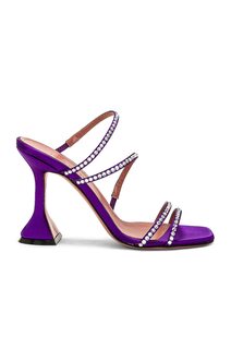 Туфли Amina Muaddi Naima Crystal Satin, цвет Purple &amp; White