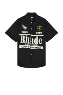 Рубашка Rhude X Automobili Lamborghini Uno Button Up, черный