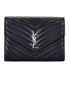 Сумка-клатч Saint Laurent Cassandre Flap Pouch, цвет Bleu Acier