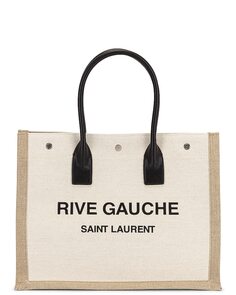 Сумка-тоут Saint Laurent Small Rive Gauche, цвет Greggio &amp; Naturale