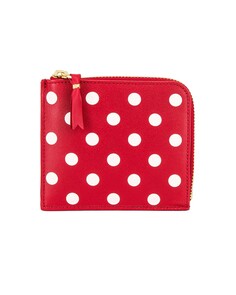 Кошелек Comme des Garçons Dots Printed Leather Zip, красный