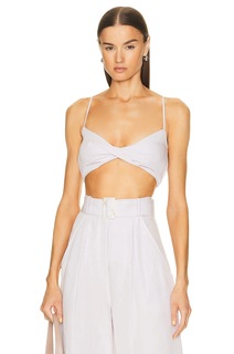 Топ Matthew Bruch Twist Bandeau Crop, цвет Lavender Viscose Linen