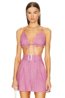 Топ Matthew Bruch Triangle Tie Front Crop, цвет Orchid Linen