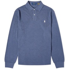 Рубашка-поло Polo Ralph Lauren Long Sleeve Custom Fit, темно-синий