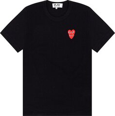 Футболка Comme des Garçons PLAY Double Red Heart Tee &apos;Black&apos;, черный
