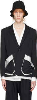 Черный классический короткий пиджак Sulvam