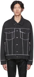 Черная окрашенная джинсовая куртка Balmain