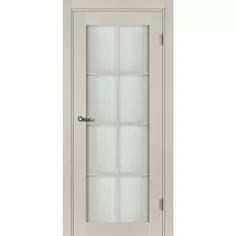 Дверь межкомнатная остекленная с замком и петлями в комплекте Пьемонт 60x200 см HardFlex цвет платина светлая МАРИО РИОЛИ