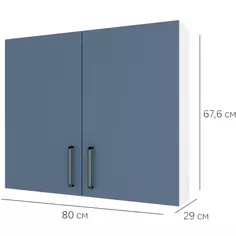 Шкаф навесной Нокса 80x67.6x29 см ЛДСП цвет голубой Basic