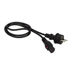 Кабель питания Lanmaster LAN-PP13L/SH-3.0-BK с блокировкой C13-Schuko, 3х0.75, 220В, 10А, черный, 3 метра