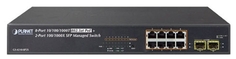 Коммутатор PoE Planet GS-4210-8P2S управляемый, IPv4/IPv6, 8xGE 802.3at POE+ 2x100/1000X SFP (120W)