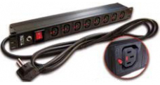 Блок розеток 19, 8 розеток TWT TWT-PDU-10A8C3L-3.0 C13 с фиксатором вилки, 10A 250V, шнур питания 3,0 м