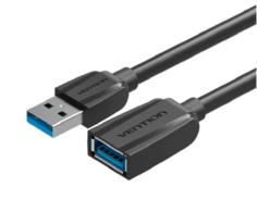 Кабель интерфейсный USB 3.0 удлинитель Vention VAS-A45-B150 AM/AF - 1.5м Black Edition