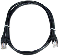 Кабель патч-корд U/UTP 5e кат. 1,5м. GCR GCR-LNC06-1.5m , AWG24, RJ45, литой (Черный), пластик пакет