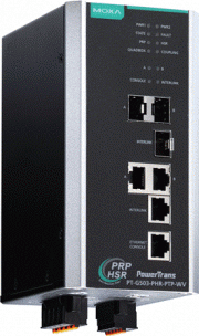 Коммутатор управляемый MOXA PT-G503-PHR-PTP-WV full Gigabit managed redundancy box, with 3 10/100/1000BaseT(X) ports or 100/1000Base SFP po