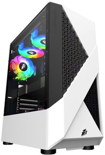 Корпус ATX 1STPLAYER FIREROSE F3-A черный/белый, без БП, с окном, 2*USB 2.0, USB 3.0, audio