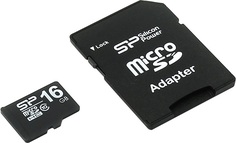 Карта памяти 16GB Silicon Power SP016GBSTH010V10SP SDHC MicroSD Card class 10 Retail pack w/ adaptor