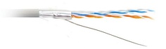 Кабель витая пара U/UTP 5e кат. 2 пары Hyperline UUTP2-C5-S24-IN-LSZH-GY-500 24AWG(0.51 мм), медь, одножильный (solid), внутренний, LSZH, нг(C)-HF, се