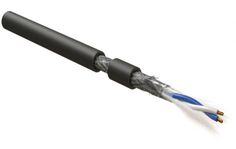 Кабель интерфейсный Hyperline RS-SF-1x2x22/7-PVC-BK-500 RS-485, экранированный SF/UTP, общий экран оплетка и фольга, 1 пара 22 AWG, 1х2х0,76 мм, много