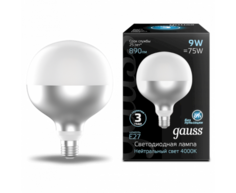 Лампа светодиодная Gauss 1014802209 LED Filament G125-DC Mirror-Milky E27 9W 890lm 4100K 125*178mm 890 лм