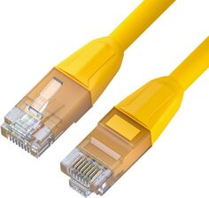 Кабель патч-корд U/UTP 6 кат. 1.5м GCR GCR-52788 прямой, 24 AWG, литой без фиксатора, ethernet high speed, RJ45, T568B, желтый