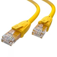 Кабель патч-корд U/UTP 5e кат. 0.5м GCR GCR-52367 прямой, 24 AWG, литой, ethernet high speed, RJ45, T568B, желтый