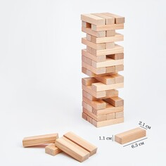Падающая башня дженга, 20.5 х 6.3 см, 54 бруска, брусок 6.3 х 1.1 х 2.1 см Время игры