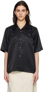 Черная рубашка с короткими рукавами в ковбойском стиле NEEDLES