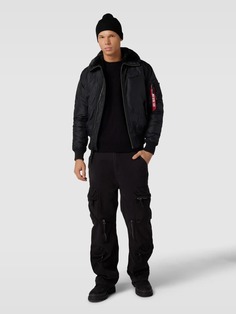 Бомбер с нашивкой-лейблом Alpha Industries, черный