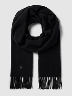 Кашемировый шарф с бахромой Polo Ralph Lauren, черный