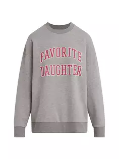 Большая хлопковый толстовка с логотипом Collegiate Favorite Daughter, цвет grey pink