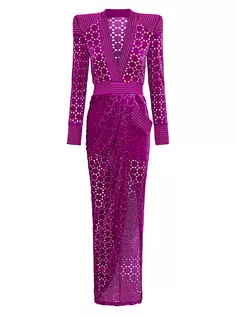 Атласное платье из бархата и металлика Shadow Lounge Zhivago, пурпурный