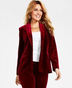 Женский бархатный пиджак I.N.C. International Concepts, красный