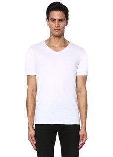 Белая базовая футболка с v-образным вырезом Tru