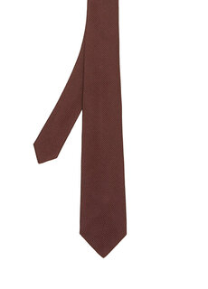 Коричневый шелковый галстук с микротекстурой Lanvin