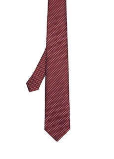 Бордовый жаккардовый галстук «красный квадрат» Beymen