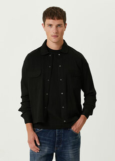 Текстурированная верхняя рубашка в черную полоску Emporio Armani