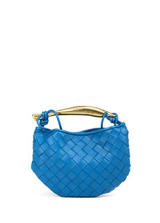 Мини-сардина синяя женская кожаная сумка Bottega Veneta