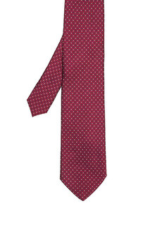 Бордово-красный шелковый галстук в горошек Beymen