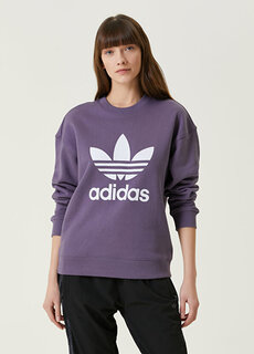 Фиолетовый свитшот с трилистником Adidas