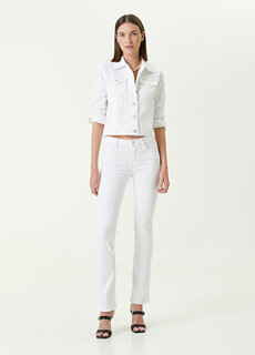 Узкие белые джинсовые брюки Frame Denim