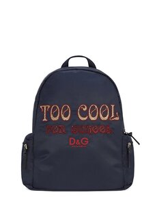 Рюкзак для девочки с синим логотипом Dolce&amp;Gabbana