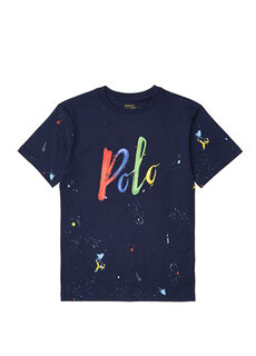 Темно-синяя футболка с логотипом для мальчика Polo Ralph Lauren