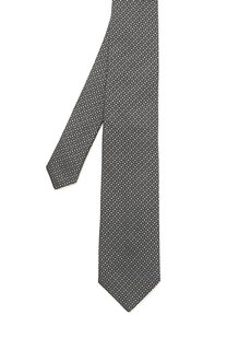 Серый шелковый галстук с микро-узором Beymen