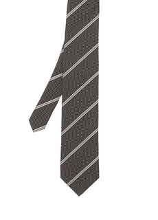 Черный шелковый галстук в полоску Beymen
