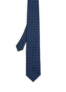 Темно-синий мужской галстук со смешанным узором Beymen