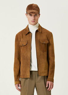 Светло-коричневая замшевая куртка Salvatore Santoro